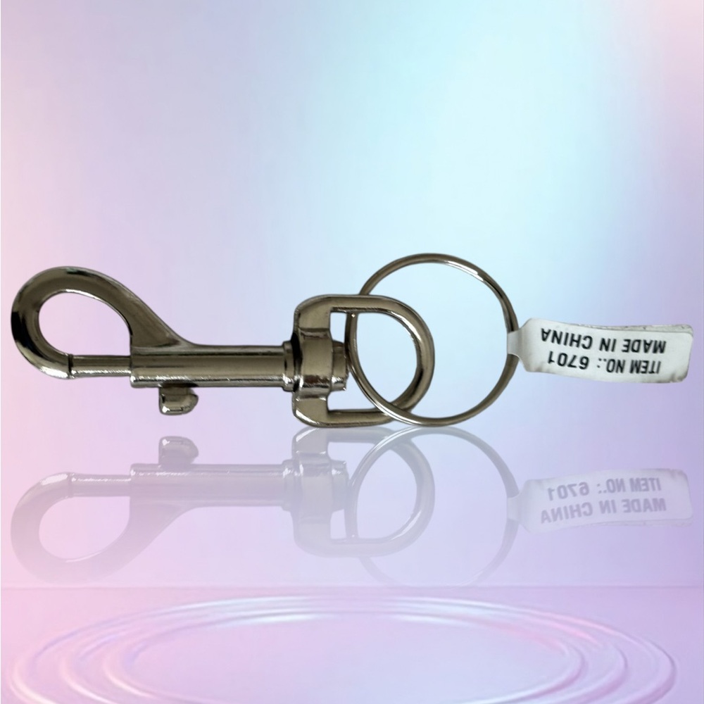 Men's Silver Metal Sturdy Keychain Clip